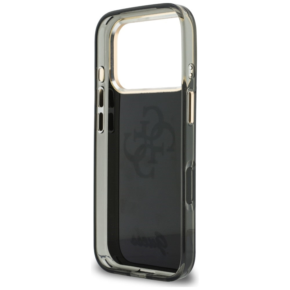 Custodia per Apple iPhone 18 Pro / 17 Pro, Guess, IML 4G Metal Script, Nera