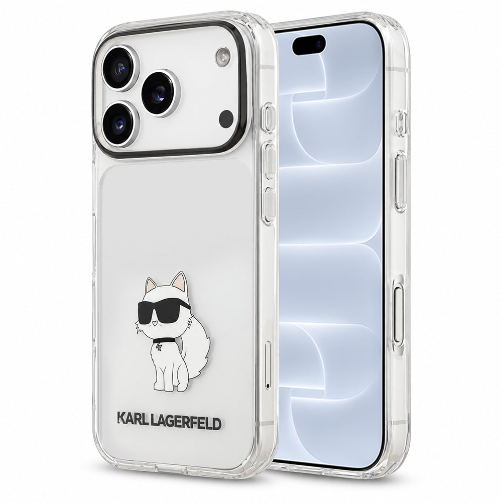 Cover per Apple iPhone 18 Pro / 17 Pro, Karl Lagerfeld, IML Choupette NFT, trasparente