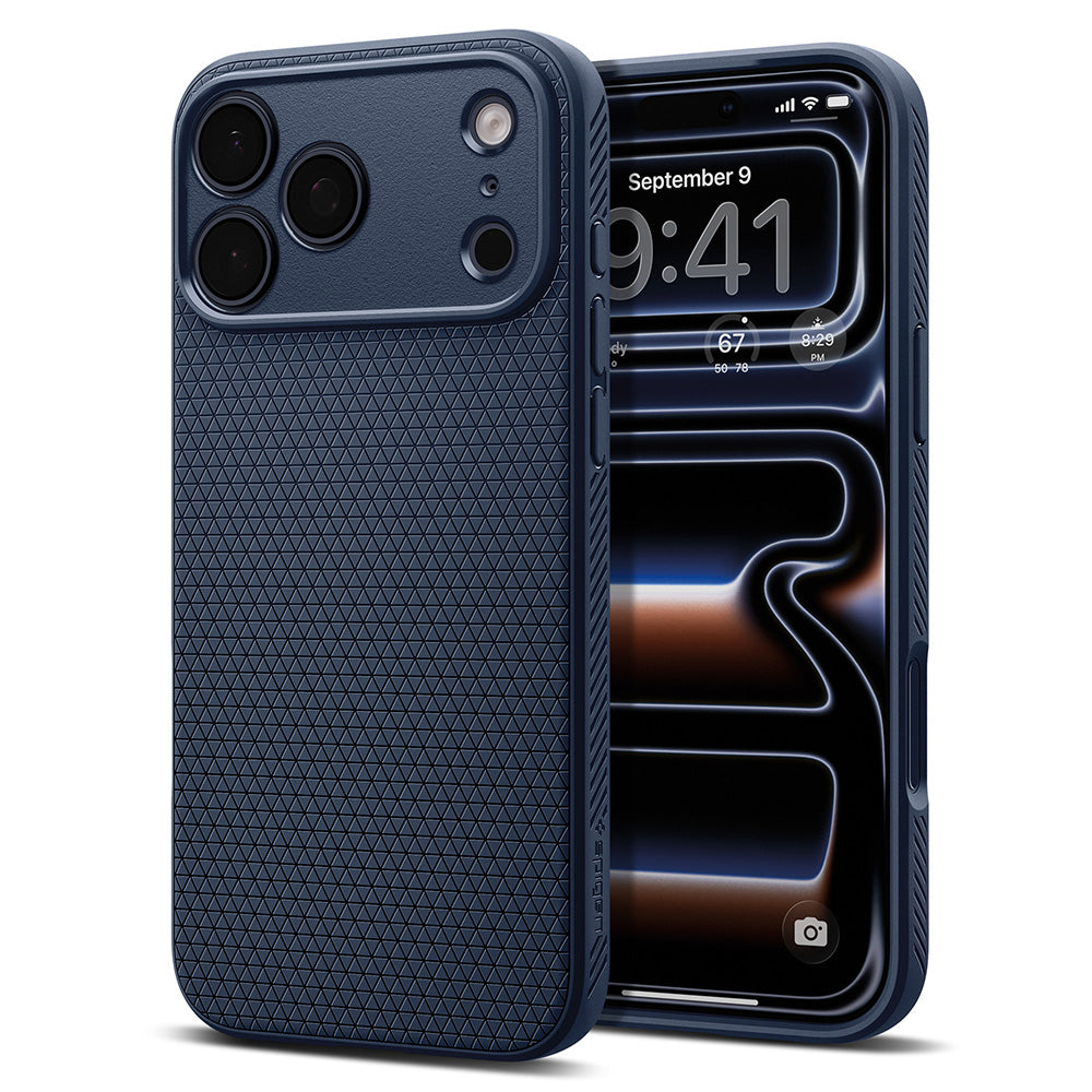 Custodia per Apple iPhone 18 Pro / 17 Pro, Spigen, Liquid Air, Blu Navy ACS12150