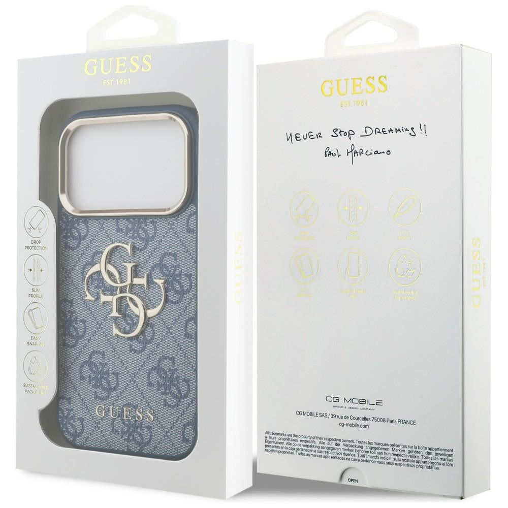 Custodia per Apple iPhone 18 Pro Max / 17 Pro Max, Guess, 4G Big Classic Logo, Blu