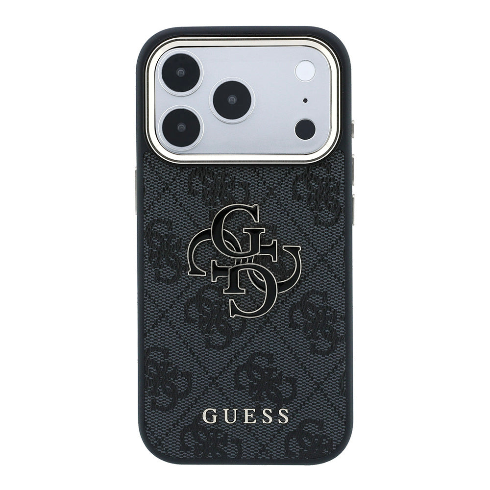 Custodia per Apple iPhone 18 Pro Max / 17 Pro Max, Guess, Logo 4G Grande in Resina, Nera