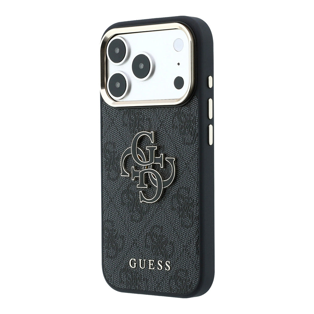 Custodia per Apple iPhone 18 Pro Max / 17 Pro Max, Guess, Logo 4G Grande in Resina, Nera