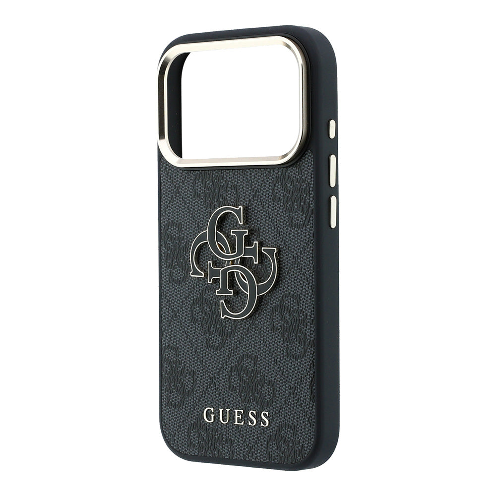 Custodia per Apple iPhone 18 Pro Max / 17 Pro Max, Guess, Logo 4G Grande in Resina, Nera