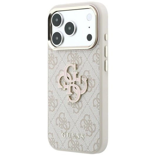 Custodia per Apple iPhone 18 Pro Max / 17 Pro Max, Guess, Logo 4G Grande in Resina, Rosa