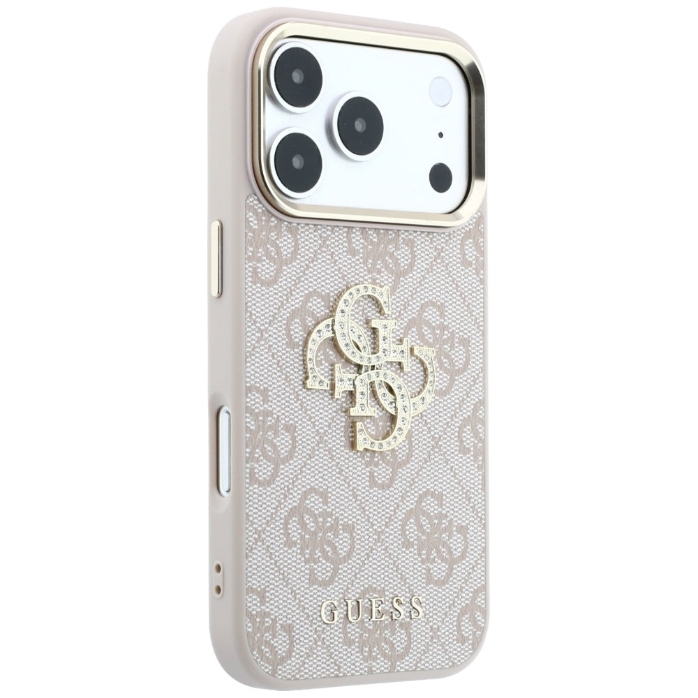 Custodia per Apple iPhone 18 Pro Max / 17 Pro Max, Guess, 4G Big Strass Logo, Rosa