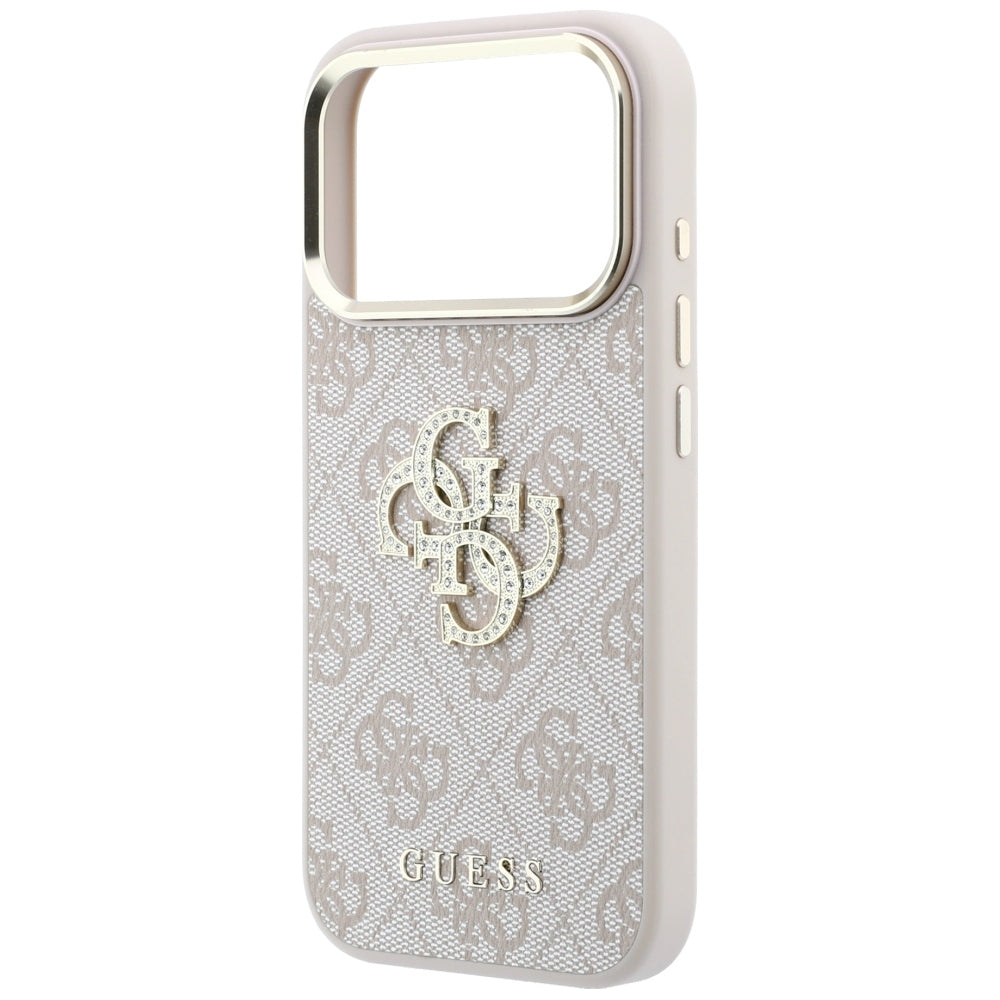 Custodia per Apple iPhone 18 Pro Max / 17 Pro Max, Guess, 4G Big Strass Logo, Rosa