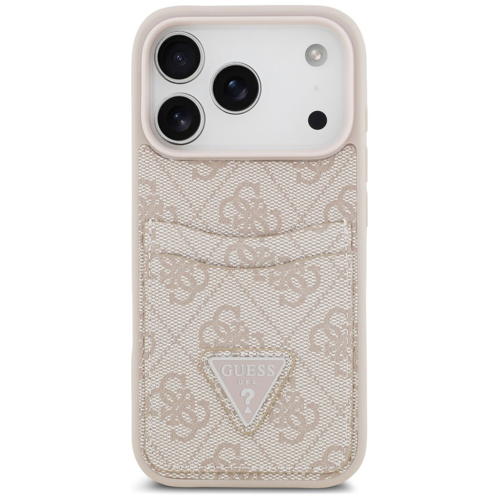 Custodia per Apple iPhone 18 Pro Max / 17 Pro Max, Guess, 4G Double Card Triangle, rosa