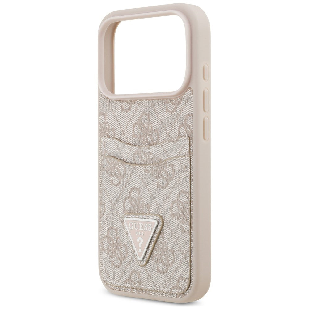 Custodia per Apple iPhone 18 Pro Max / 17 Pro Max, Guess, 4G Double Card Triangle, rosa