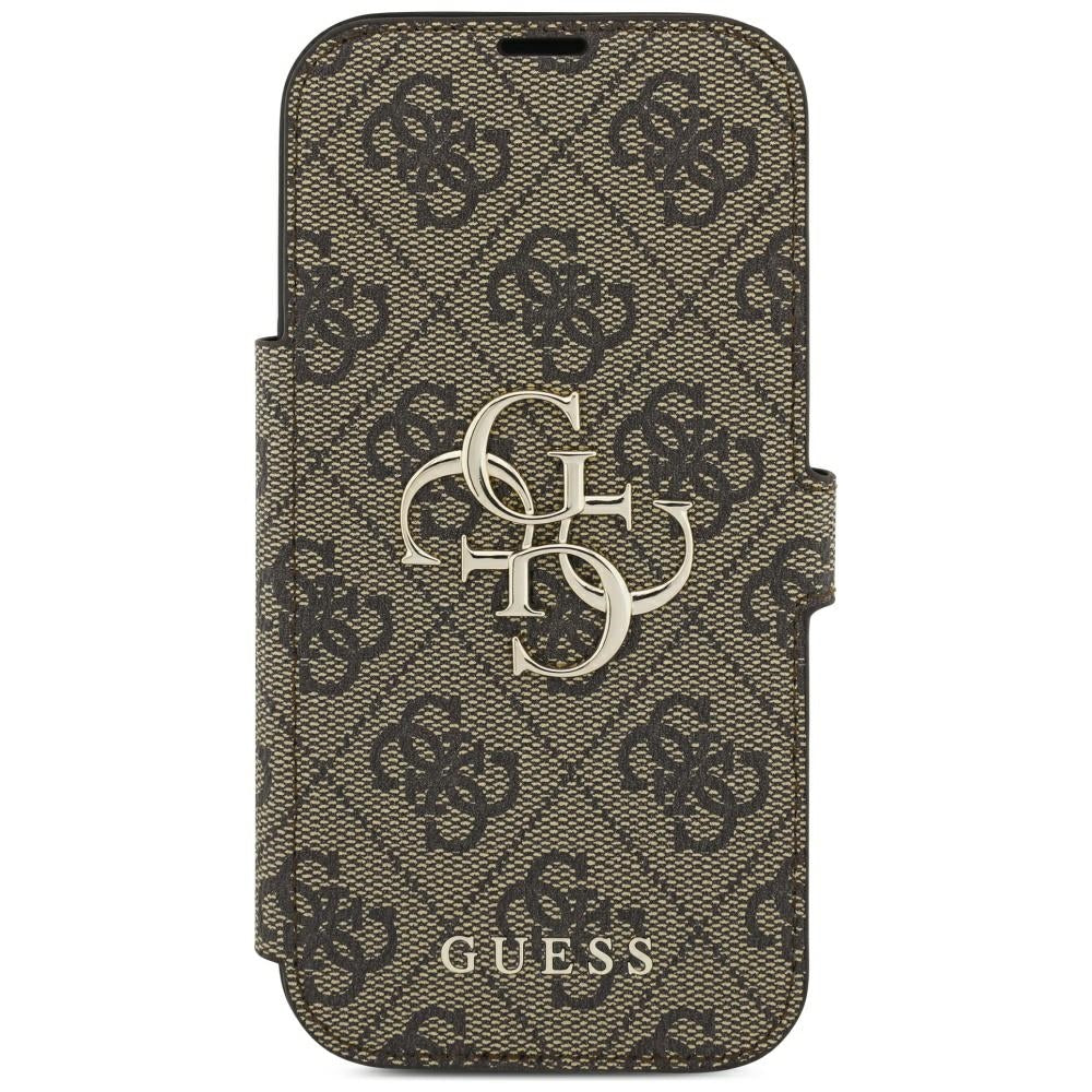 Custodia per Apple iPhone 18 Pro Max / 17 Pro Max, Guess, Logo Metallico 4G, Marrone