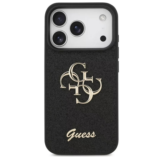 Custodia per Apple iPhone 18 Pro Max / 17 Pro Max, Guess, Fixed Glitter Big 4G, Nera
