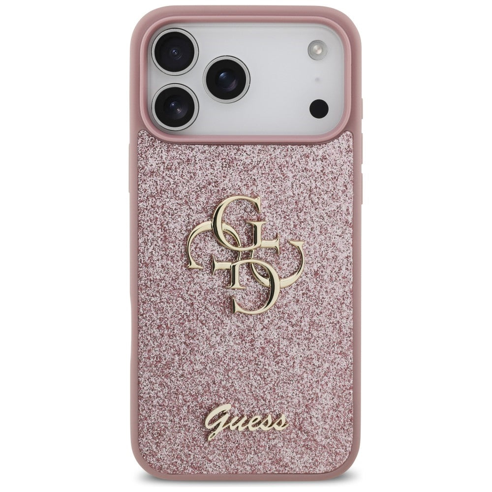 Custodia per Apple iPhone 18 Pro Max / 17 Pro Max, Guess, Fixed Glitter Big 4G, Rosa
