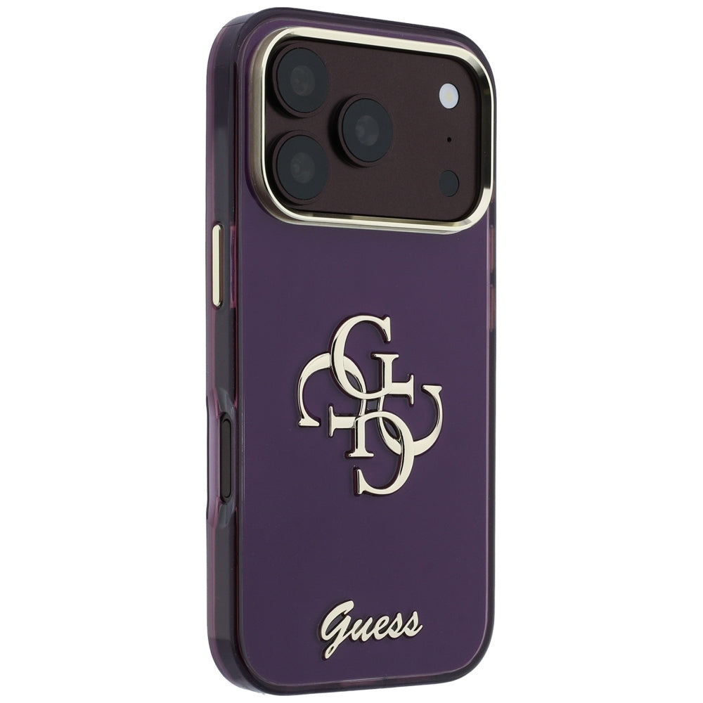 Custodia per Apple iPhone 18 Pro Max / 17 Pro Max, Guess, IML 4G Metal Script, Vinaccia