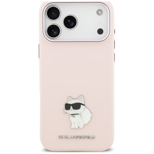 Case for Apple iPhone 18 Pro Max / 17 Pro Max, Karl Lagerfeld, Choupette Metal Pin, Pink