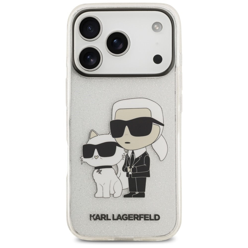 Cover per Apple iPhone 18 Pro Max / 17 Pro Max, Karl Lagerfeld, IML Glitter Karl and Choupette NFT, trasparente