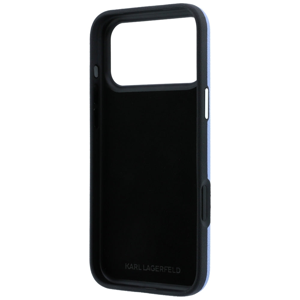 Custodia per Apple iPhone 18 Pro Max / 17 Pro Max, Karl Lagerfeld, Logo Signature in Resina Liscia Grande, Blu