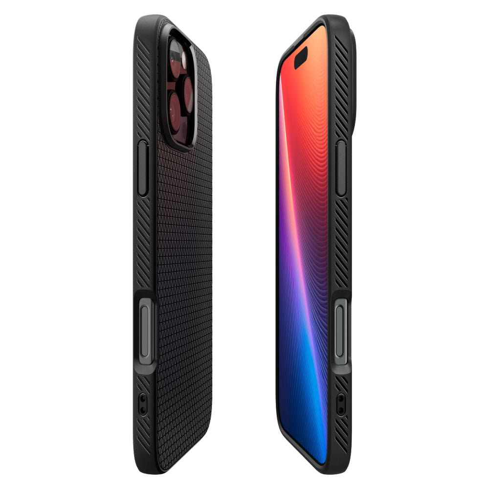 Custodia per Apple iPhone 16 Pro, Spigen, Liquid Air Matte, Nero ACS08117