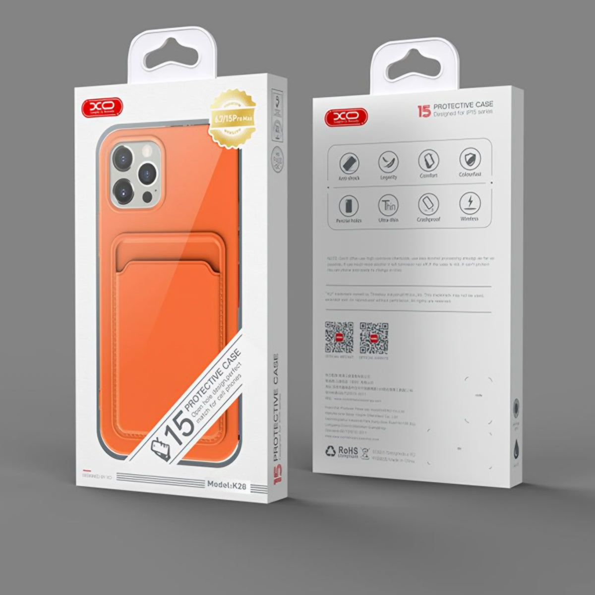 Custodia per Apple iPhone 15 Pro Max, XO Design, Slot per Carte, Viola