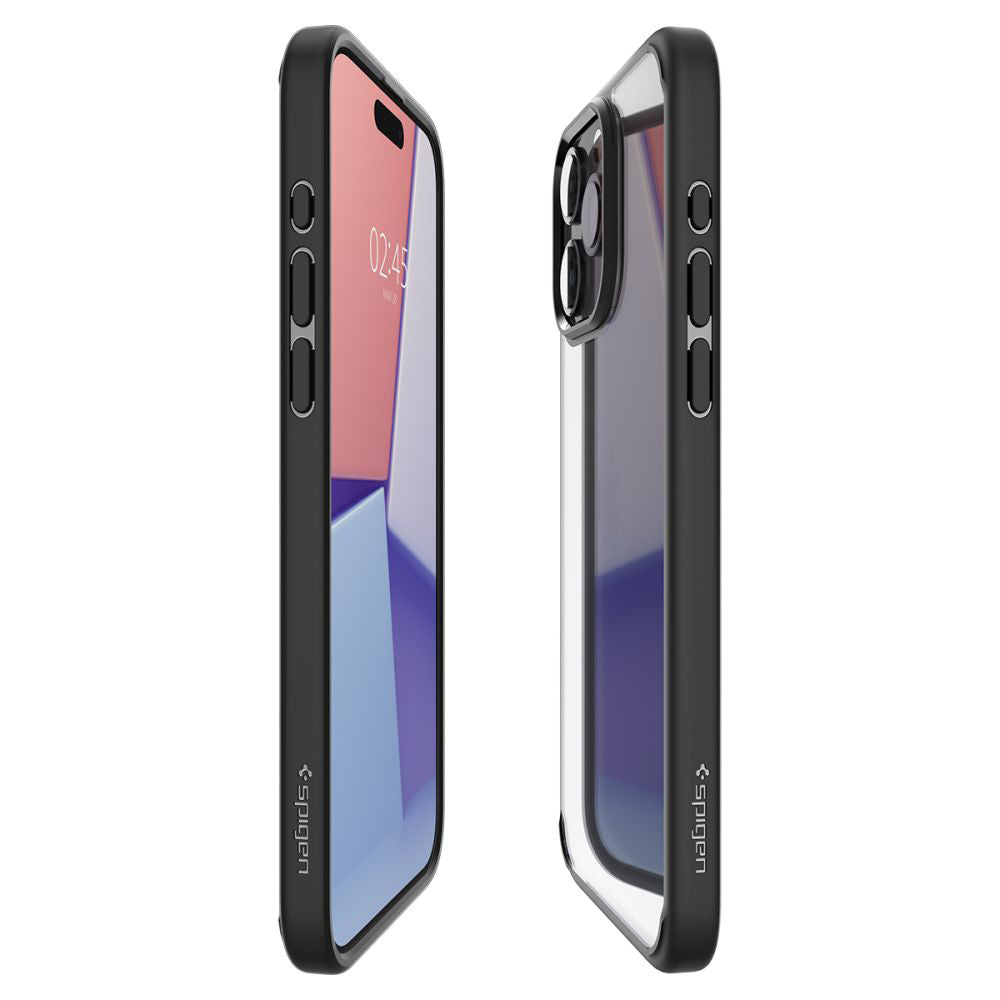 Custodia per Apple iPhone 15 Pro, Spigen, Ultra Hybrid, Nero Opaco ACS06713