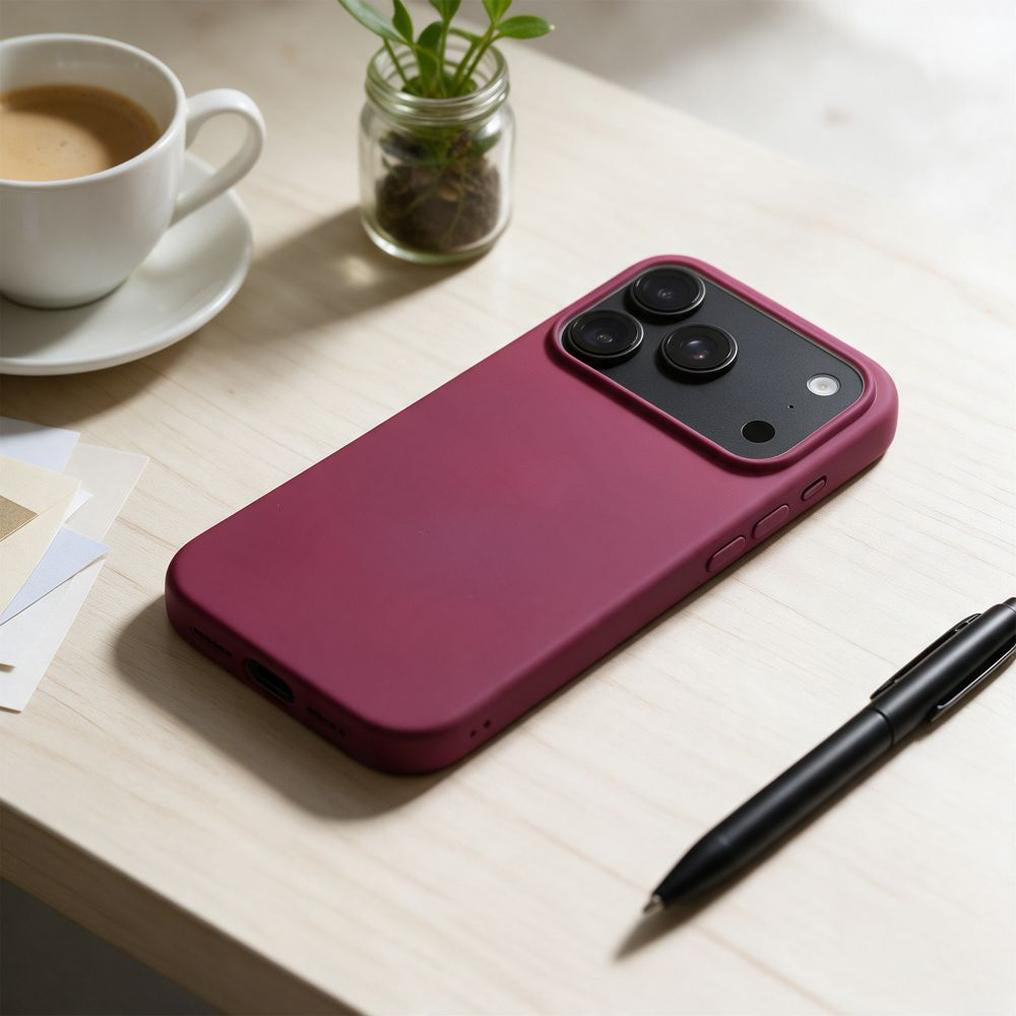 Custodia per Apple iPhone 18 Pro Max / 17 Pro Max, OEM, silicone, bordeaux