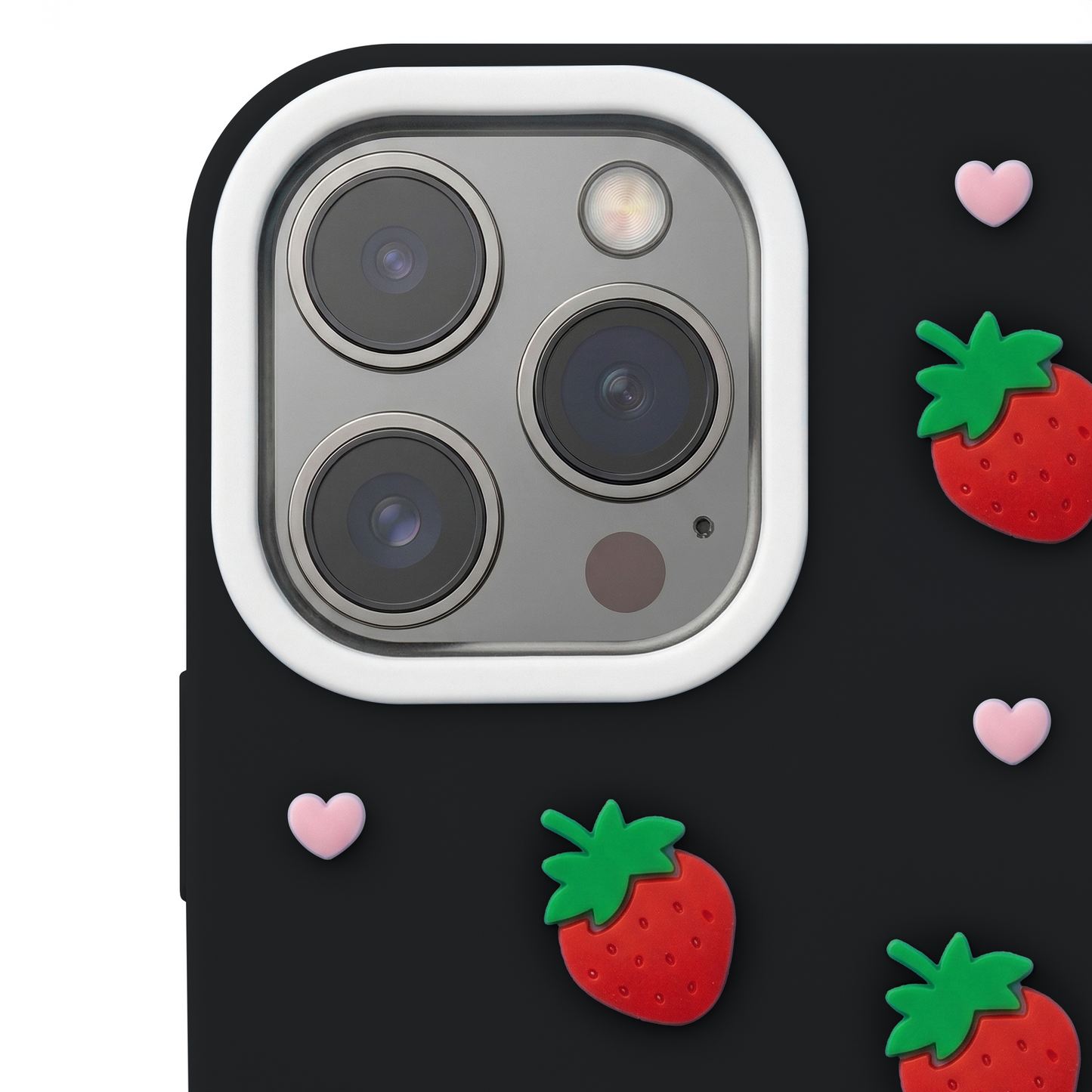 Custodia per Apple iPhone 15 / 14 / 13, OEM, Strawberry, Nera