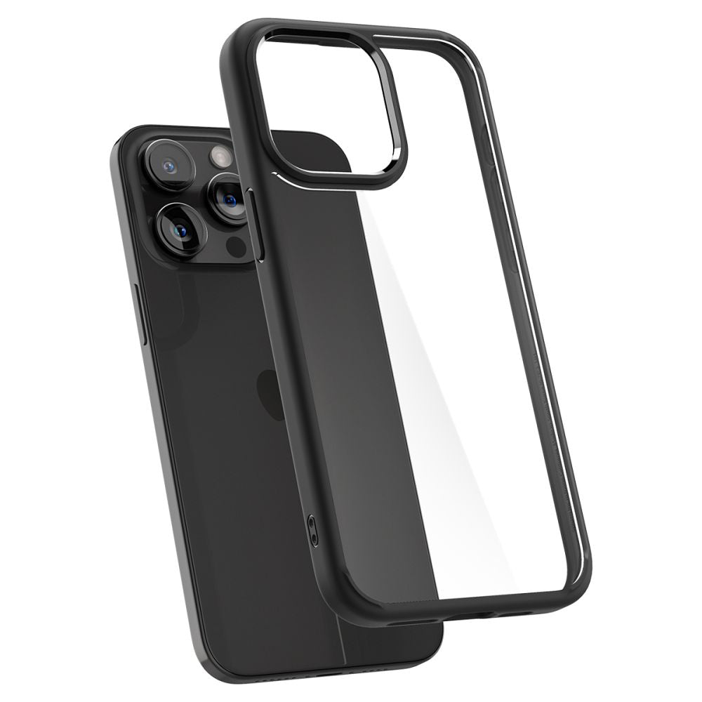 Custodia per Apple iPhone 15 Pro, Spigen, Ultra Hybrid, Nero Opaco ACS06713