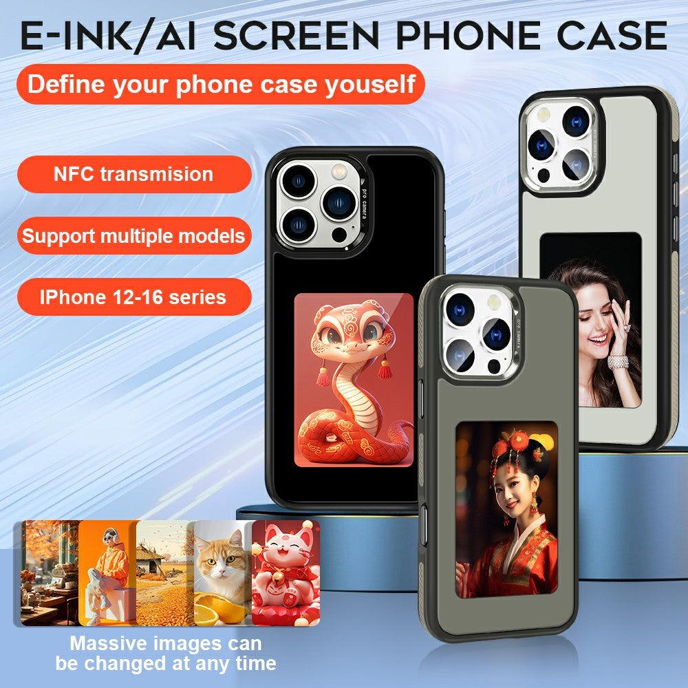 Custodia per Apple iPhone 16 Pro, OEM, Display Personalizzato E-Ink (4 pollici), Bianca