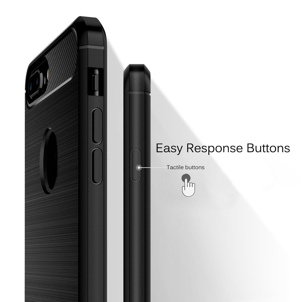 Custodia per Apple iPhone 7 Plus, Techsuit, Carbonio, Nera