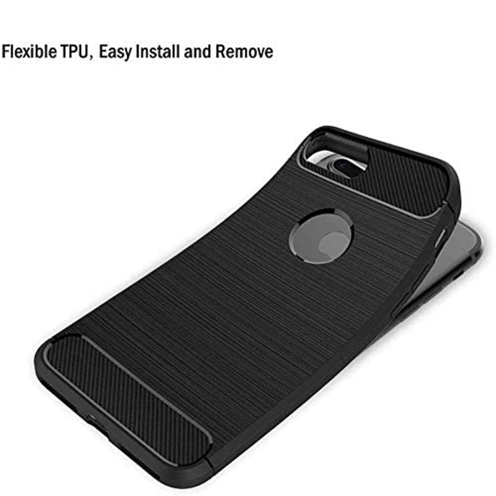 Custodia per Apple iPhone 7 Plus, Techsuit, Carbonio, Nera