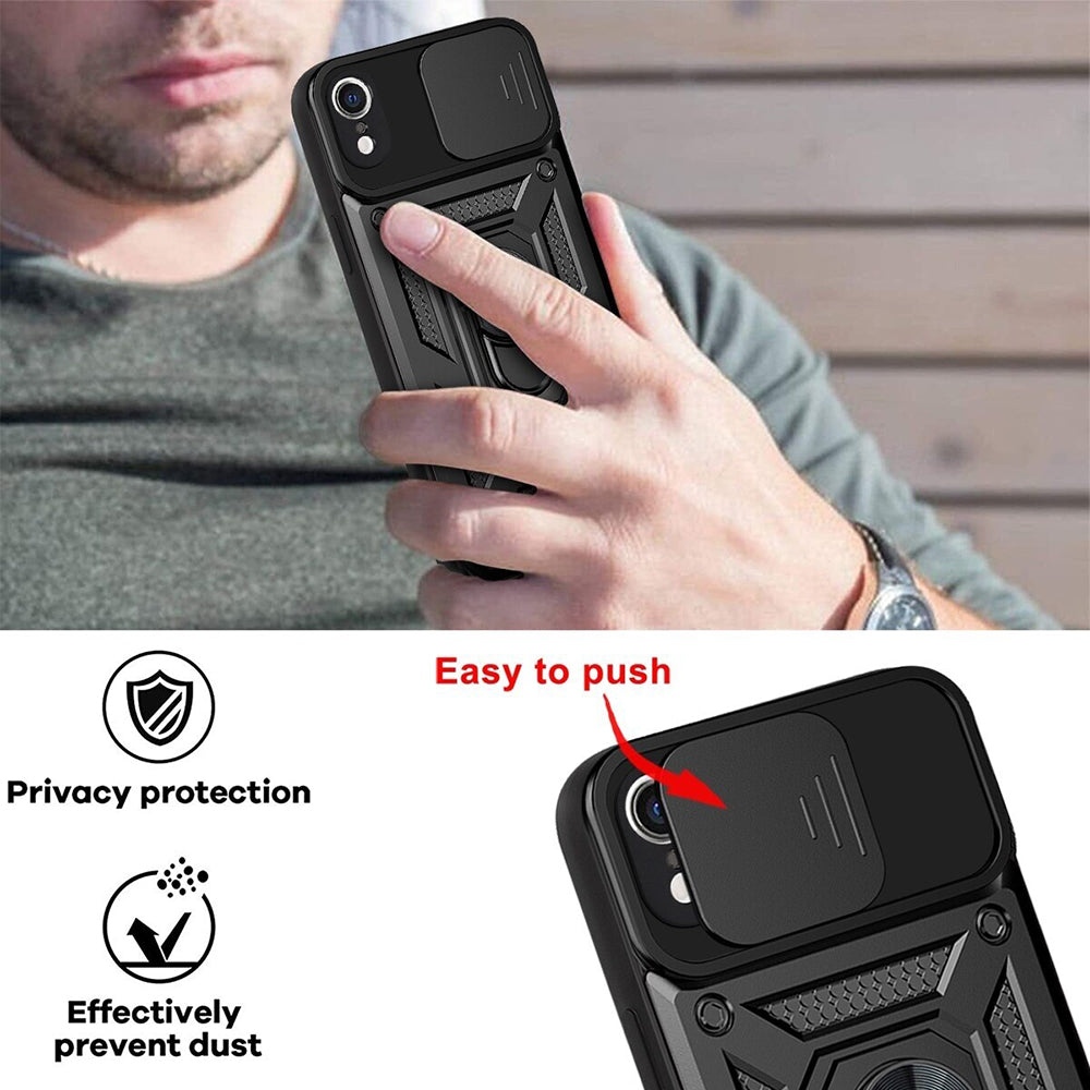Custodia per Apple iPhone XR, Techsuit, CamShield, Nera