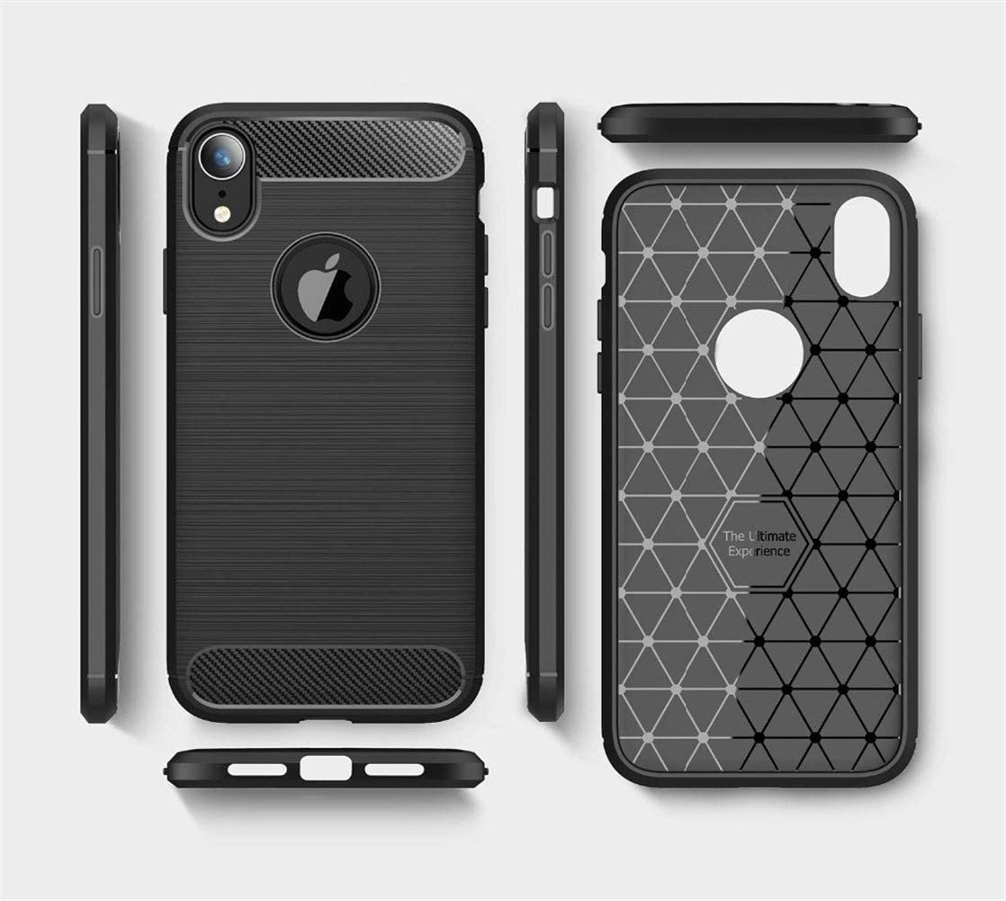 Custodia per Apple iPhone XR, Techsuit, Carbonio, Nera