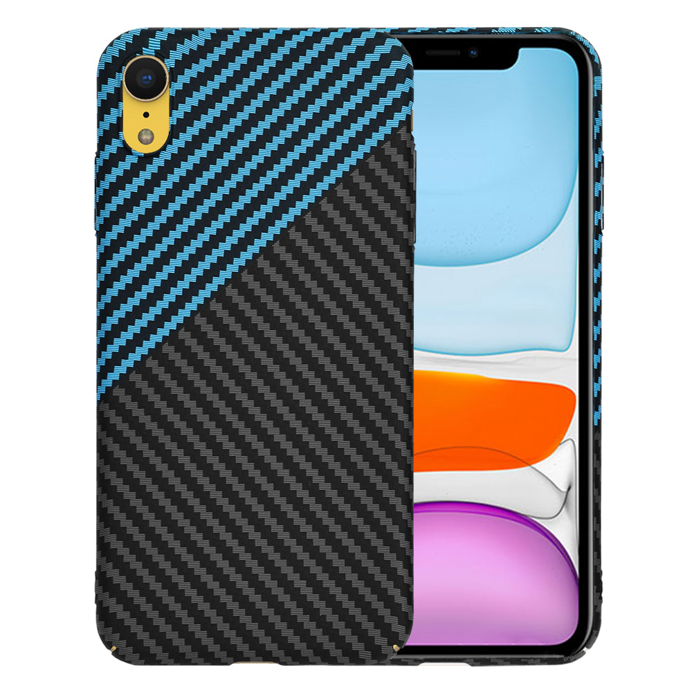 Custodia per Apple iPhone XR, Techsuit, Carbonite FiberShell, Nero Bleu