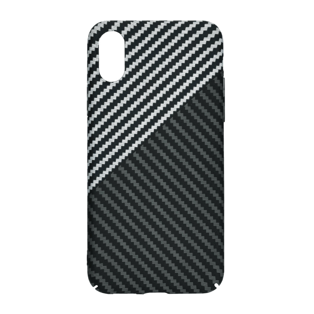 Custodia per Apple iPhone XR, Techsuit, Carbonite FiberShell, Nero Grigio