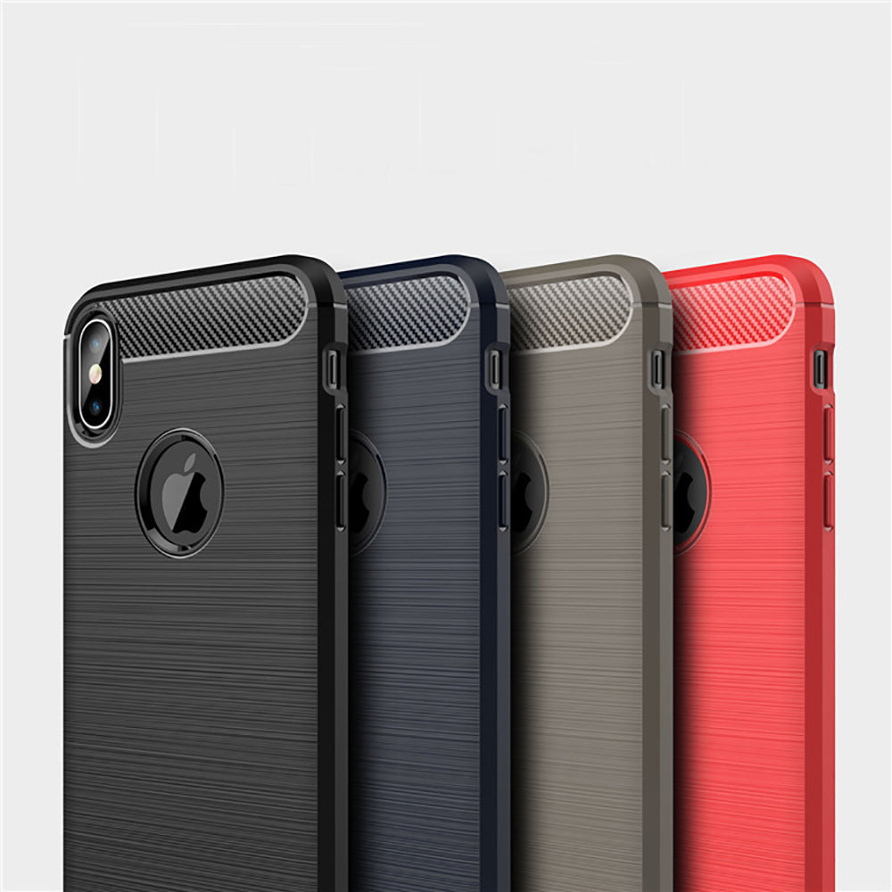 Custodia per Apple iPhone XS Max, Techsuit, Carbonio, Nera