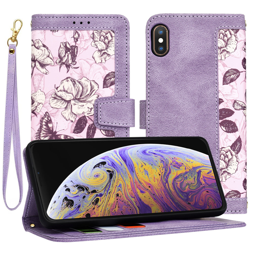 Custodia per Apple iPhone XS Max, Techsuit, FlipCraft, Viola