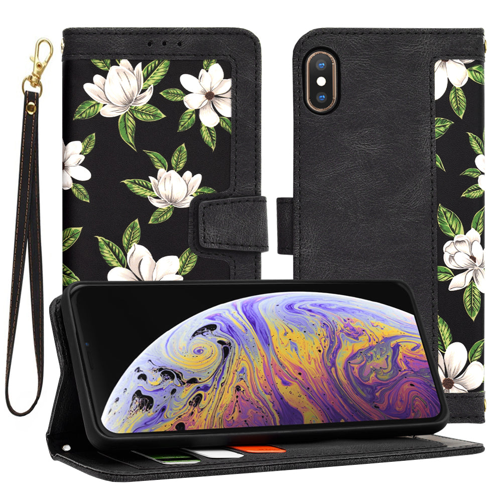 Custodia per Apple iPhone XS Max, Techsuit, FlipCraft, Nera