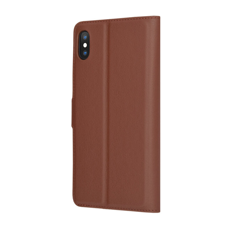 Custodia per Apple iPhone XS Max, Techsuit, Leather Folio, Marrone