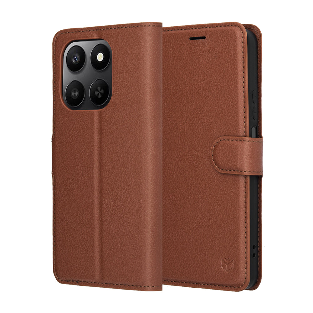 Custodia per Honor 400 Smart 4G / X7d 4G / 400 Smart 5G, Techsuit, Leather Folio, Marrone