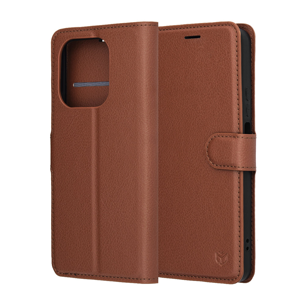 Custodia per Honor 400 Smart 4G / X7d 4G / 400 Smart 5G, Techsuit, Leather Folio, Marrone