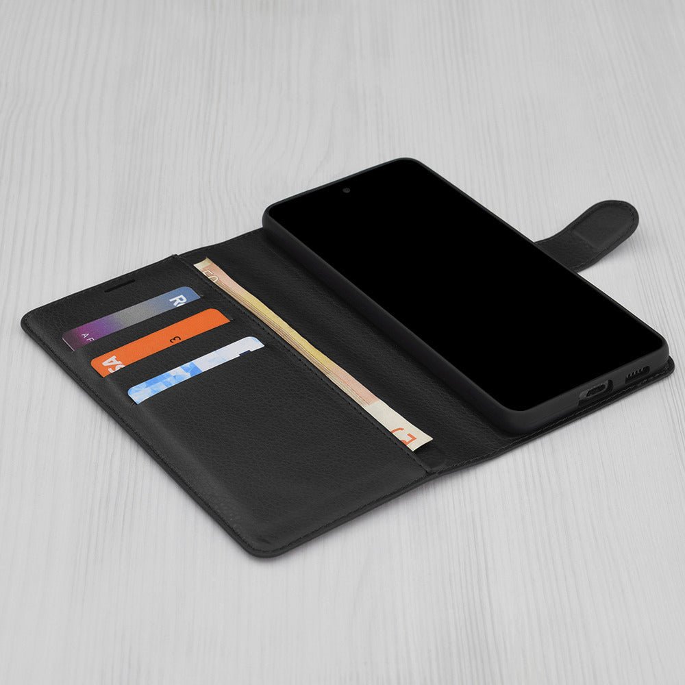 Custodia per Honor 600 Lite, Techsuit, Leather Folio, Nera
