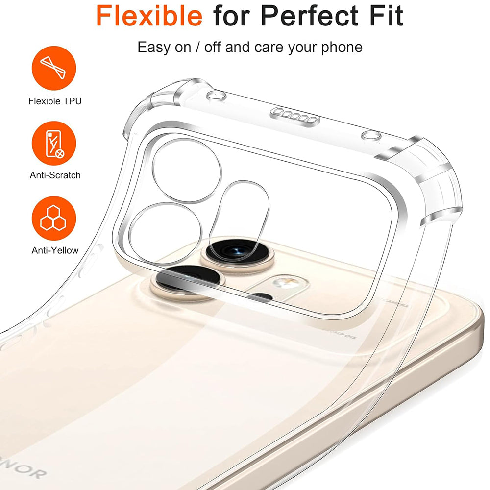 Custodia per Honor 600 Pro, Techsuit, Shockproof Clear, Trasparente