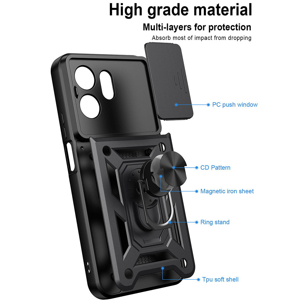 Custodia per Honor 600 Smart, Techsuit, CamShield, Blu