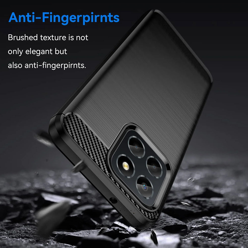 Custodia per Honor 70 Lite / X6 / X8 5G, Techsuit, Carbonio, Nera