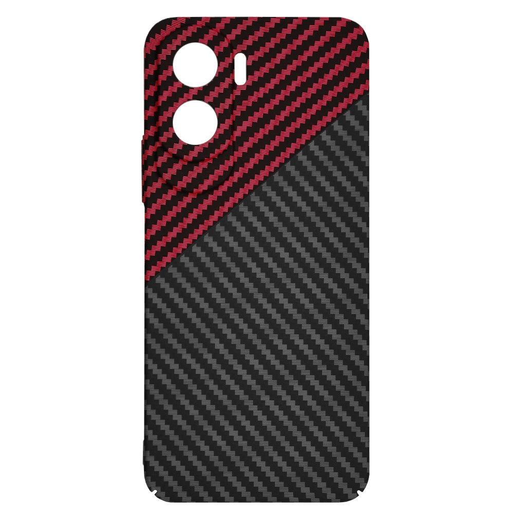 Custodia per Honor 90 Lite, Techsuit, Carbonite FiberShell, Nero Rosso