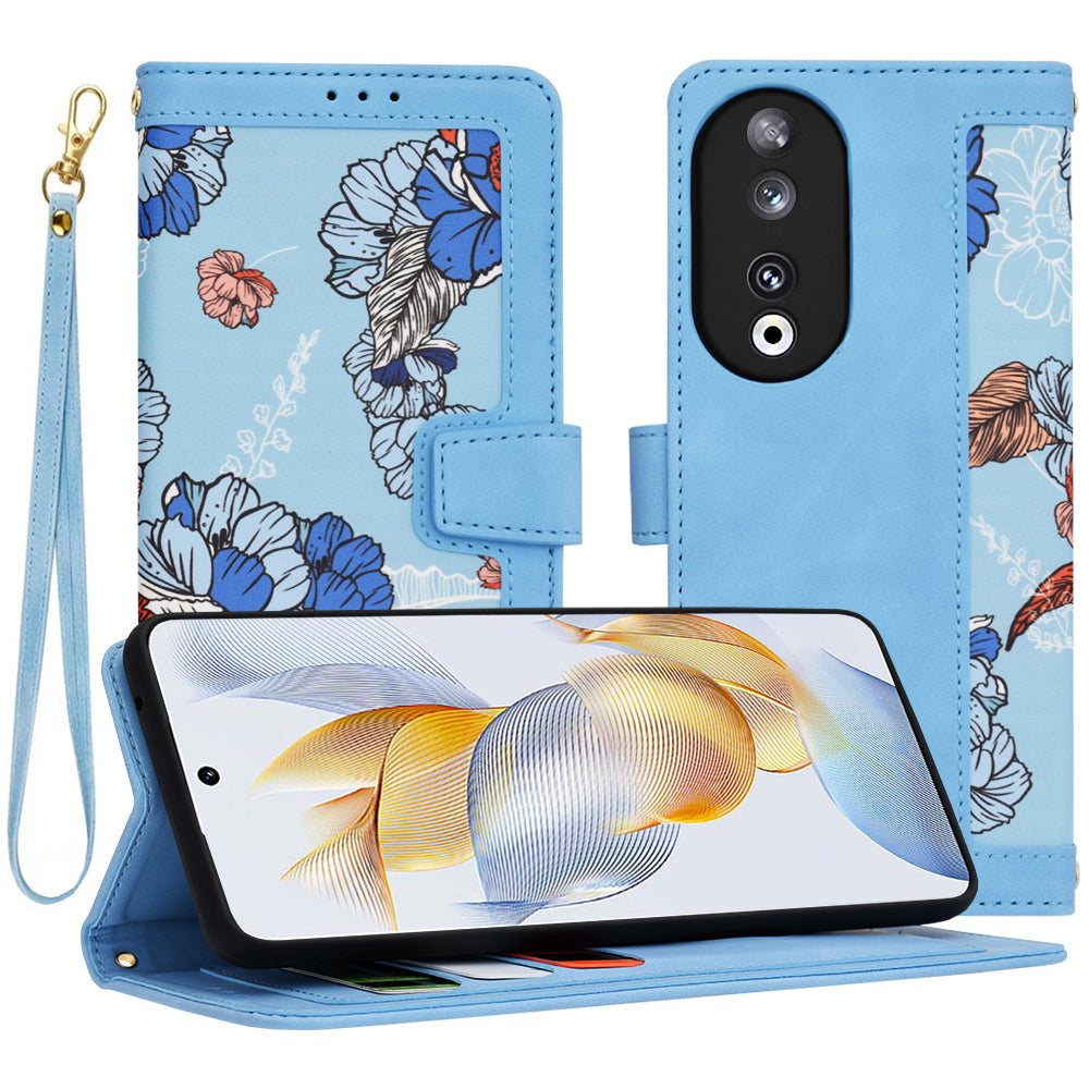 Custodia per Honor 90, Techsuit, FlipCraft, Blu