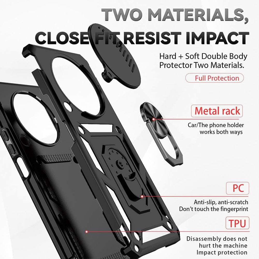 Custodia per Honor Magic5 Lite, Techsuit, CamShield, Nera