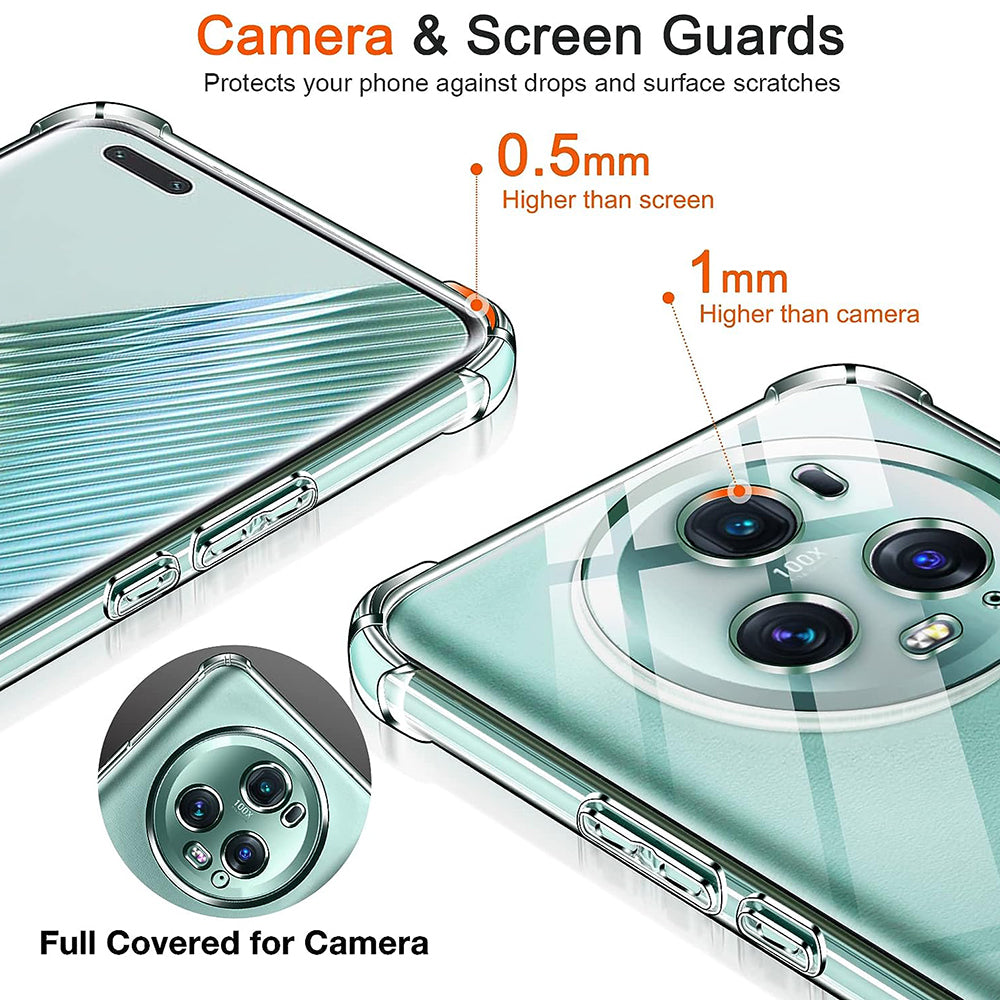 Custodia per Honor Magic5 Pro, Techsuit, Shockproof Clear, Trasparente