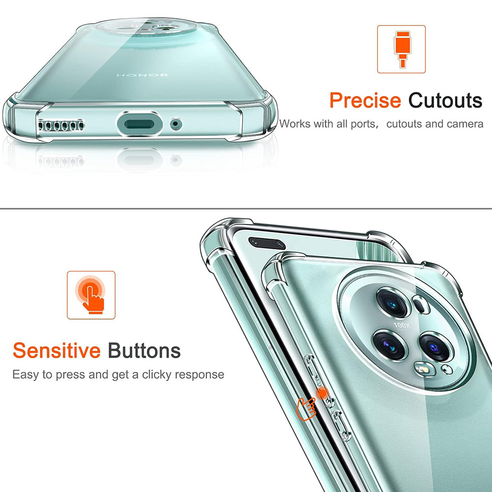 Custodia per Honor Magic5 Pro, Techsuit, Shockproof Clear, Trasparente