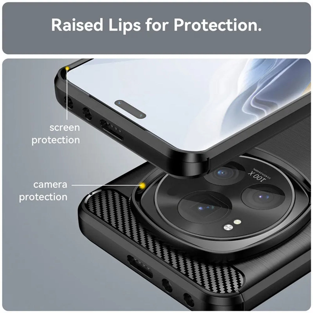 Custodia per Honor Magic7 Pro, Techsuit, Carbonio, Nera