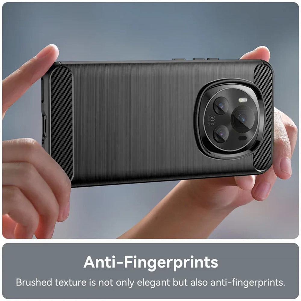 Custodia per Honor Magic7 Pro, Techsuit, Carbonio, Nera