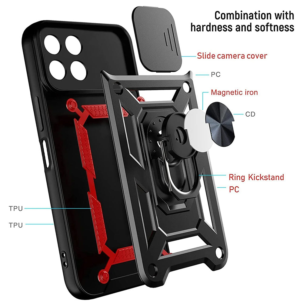 Custodia per Honor X8b, Techsuit, CamShield, Nera